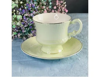 Набор чайных пар на 6 персон 12 предметов 240мл Lenardi 109-138 жёлтый