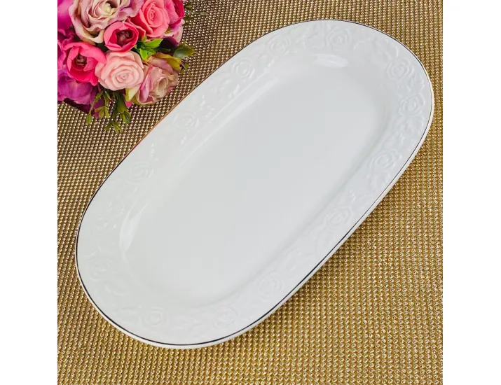 Овальное блюдо 30,5см Lenardi БЕЛАЯ РОЗА 109-155