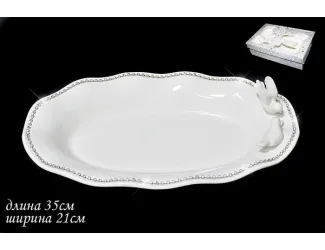 Овальное блюдо  ГОЛУБЬ И ГОЛУБКА 35см 110001