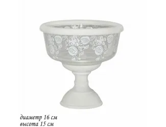 Конфетница на ножке 16см в под.уп.(х12)Стекло