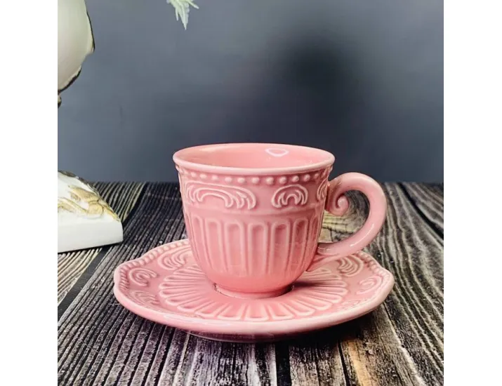 Кофейный набор 12пр. 110 мл Lenardi  БАВАРИЯ 110477 розовый