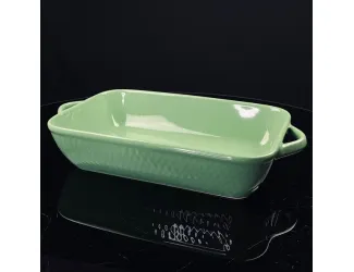 Прямоугольное блюдо для запекания 33см118-088 зеленое