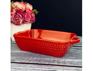 Прямоугольное блюдо для запекания 24см 118-091 красное