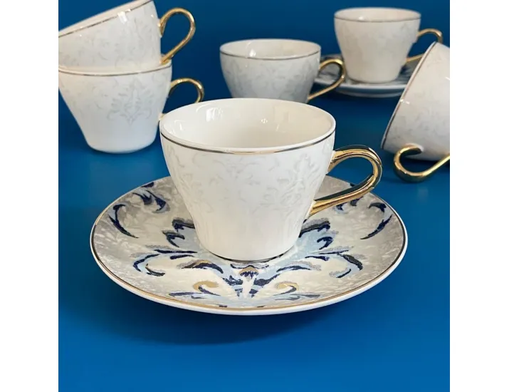 Набор кофейных пар на 6 персон 12 предметов 130мл Lenardi 118-172