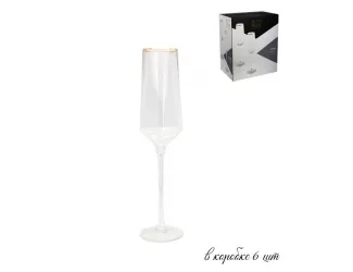 Набор из 6 фужеров для шампанского Lenardi Diamond  300мл 121-007