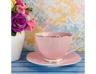 Набор чайных пар на 6 персон 12 предметов 250мл Lenardi 122-028 розовый