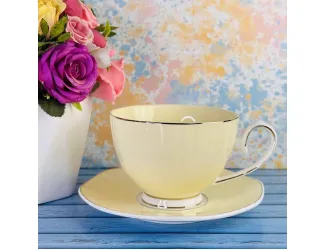 Набор чайных пар на 6 персон 12 предметов 250мл Lenardi 122-032 жёлтый