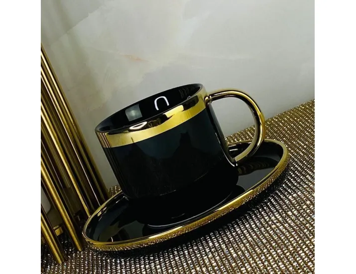 Набор чайных пар на 6 персон 12 предметов 250мл Lenardi 122-072 чёрный