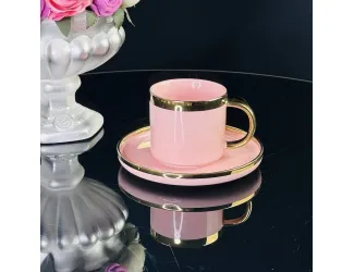Набор чайных пар на 6 персон 12 предметов 250мл Lenardi 122-073 розовый