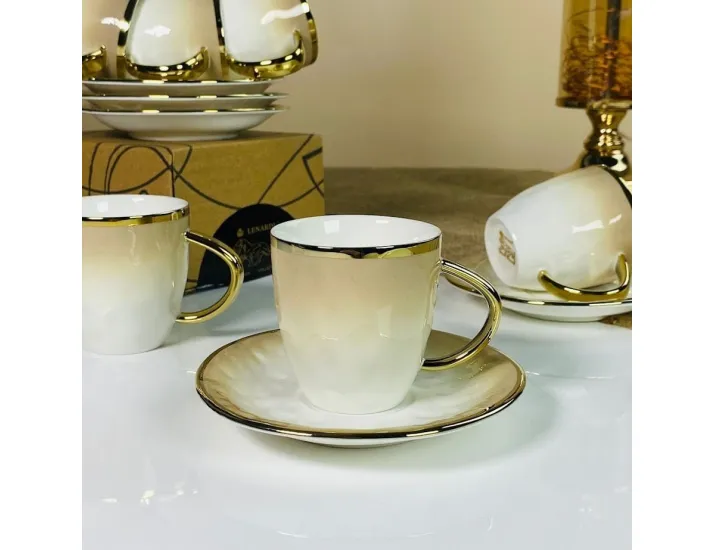Кофейный набор 12предметов 110мл Lenardi Toronto Cream 122-115
