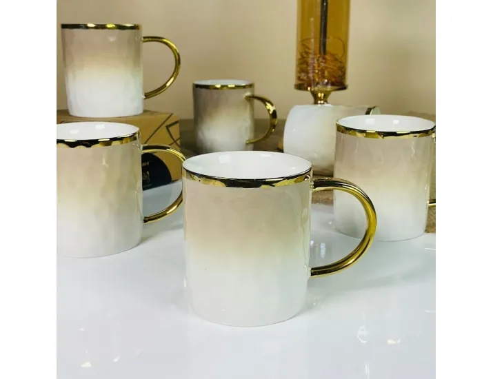 Набор из 6 кружек 350мл Lenardi Toronto Cream 122-119