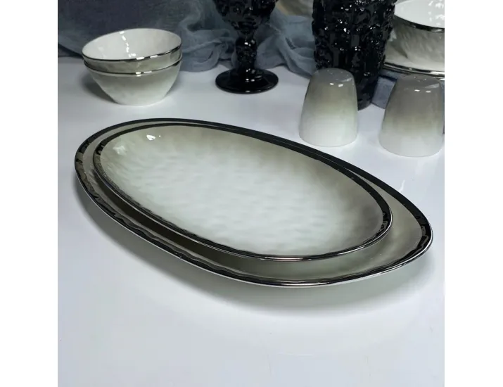 Набор из 2 овальных блюд 25,5/30,5см Lenardi Toronto Grey 122-128