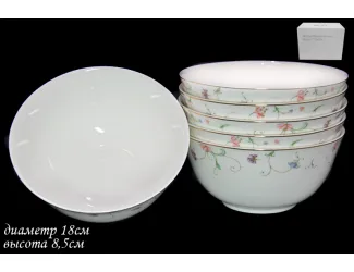 Набор из 6 салатников 18см Lenardi Английский сад 125-087