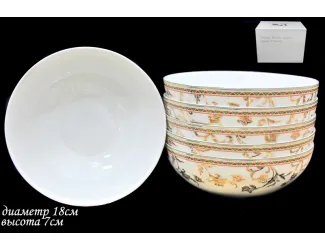 Набор из 6 салатников 18см Lenardi Золотой цветок 125-113