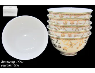 Набор из 6 салатников 15см Lenardi Золотой цветок 125-115