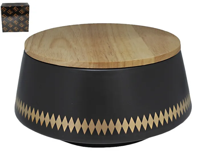 Салатник с крышкой 9см Lenardi Tekito чёрный 133-015