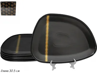 Набор из 6 тарелок 30,5см Lenardi Tekito чёрный 133-034