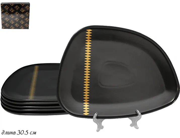 Набор из 6 тарелок 30,5см Lenardi Tekito чёрный 133-034