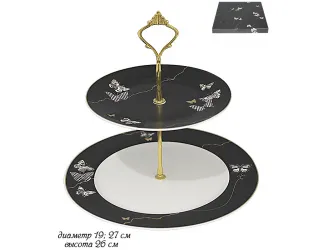 Этажерка двухъярусная Lenardi Butterfly чёрный 133-089