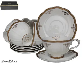 Набор чайных пар 12 предметов Lenardi Ампир 133-163