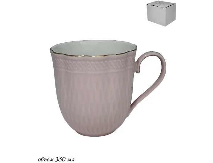Кружка 380мл Lenardi розовый 133-181