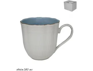 Кружка 380мл Lenardi белый с голубым 133-184