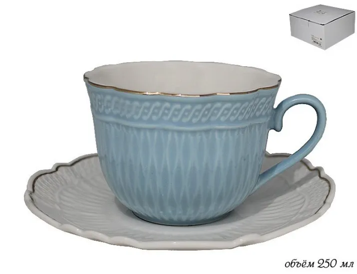 Чайная пара 250мл Lenardi голубой 133-186