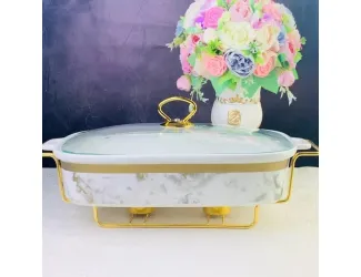 Мармит 38х23см с крышкой на подставке 133-246