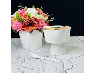 Набор 6 креманок 250 мл и 6 ложек Lenardi Эллада 133-273 белый