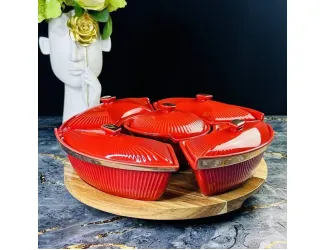 Менажница 30,5см ЭЛЛАДА на вращающейся подставке Lenardi Эллада 133-287 красная