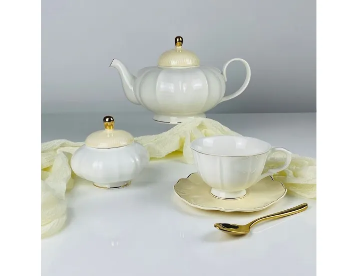 Чайный сервиз на 6 персон 20 предметов Lenardi 133-415 жёлтый
