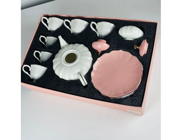 Чайный сервиз на 6 персон 20 предметов Lenardi 133-413 розовый