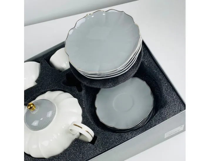 Чайный сервиз на 6 персон 20 предметов Lenardi 133-414 серый