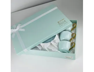 Набор чайных пар на 6 персон 12 предметов 240мл Lenardi 133-418 голубой