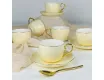 Набор чайных пар на 6 персон 12 предметов 240мл Lenardi 3-419 жёлтый