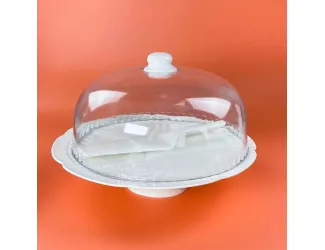 Тортовница 30,5см на ножке с крышкой и лопаткой Lenardi Шармель 133-429