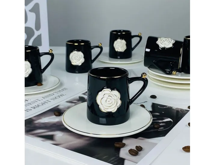 Набор кофейных пар на 6 персон 12 предметов 95мл Lenardi 133-454