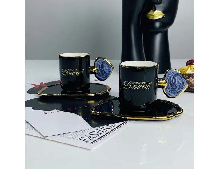 Набор кофейных пар на 2 персоны 4 предмета 95мл Lenardi 133-466