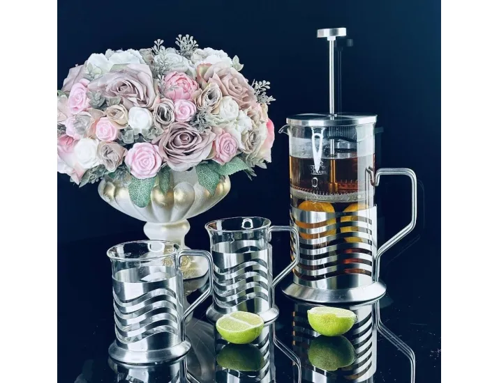 Френч-пресс 1000мл и 2 стакана 200мл Lenardi 139-038