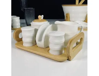 Набор для специй на подставке Lenardi Bamboo 140-160