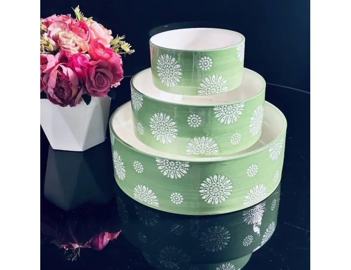 Набор из 3 салатников 21см,15,5см,10,5см Lenardi 142-081 зелёный