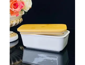 Прямоугольное блюдо для запекания 19см с бамбук.крышкой 142-084