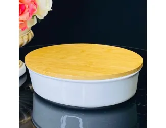 Овальное блюдо для запекания 24 см с бамбук.крышкой 142-092