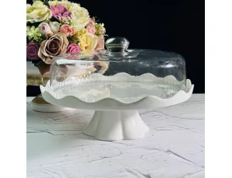 Тортовница 30см на ножке с крышкой Lenardi Шармель 142-108