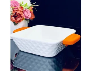 Квадратное блюдо для запекания 24см с силикон.ручками 142-139