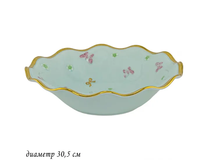 Салатник 30,5см Lenardi Бабочки ментол 144-427