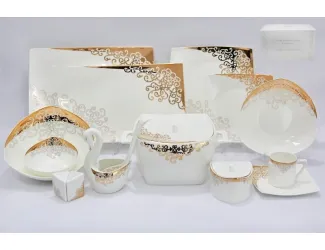 Чайно-столовый сервиз на 12 персон 93 предмета Lenardi Золотой орнамент 145-102