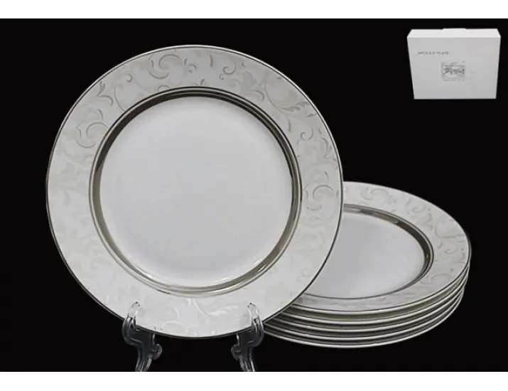 Набор тарелок 6шт 22см Lenardi Серый шёлк 145-126