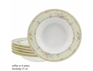 Набор тарелок суповых 6шт 23см Lenardi Fleur 145-322