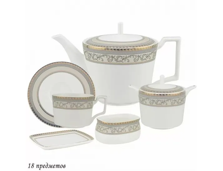 Чайный сервиз на 6 персон 18 предметов Lenardi Элегант 145-365